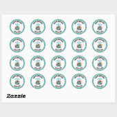 Sticker Rond Summer Pool Party 2e anniversaire (Feuille)