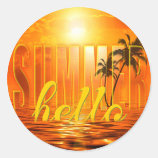 Sticker Rond Summer Sun