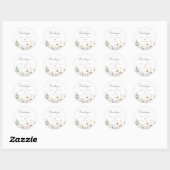 Sticker Rond Summer Wildflower Field Wedding (Feuille)