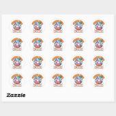 Sticker Rond Summerween Cute Ghost Flamingo Float Beach Party (Feuille)