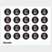 Sticker Rond Summerween Mermaid Skeleton Beach Flamingo Hallowe (Feuille)