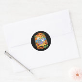 Sticker Rond Summerween Skeleton Ghost Beach Halloween Fu (Enveloppe)