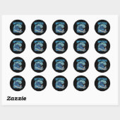 Sticker Rond Summerween Skeleton Surf Grim Reaper Plage Éffraya (Feuille)
