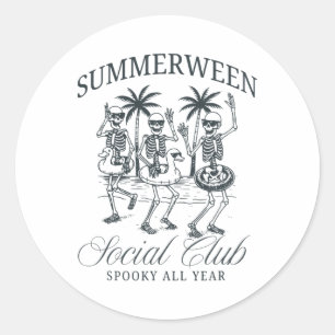 Sticker Rond Summerween Social Club Éffrayant Toute L'Année Ske
