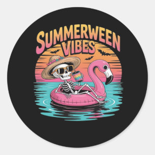 Sticker Rond Summerween - Summerween Beach - Summerween Witch -