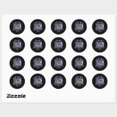 Sticker Rond Summerween Vibes Skeleton Ghost Beach Party Hallow (Feuille)