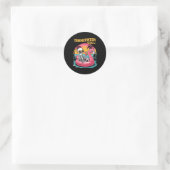 Sticker Rond Summerween Vibes Skeleton Summer Vacation Funny Ha (Sac)