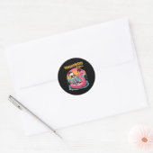 Sticker Rond Summerween Vibes Skeleton Summer Vacation Funny Ha (Enveloppe)