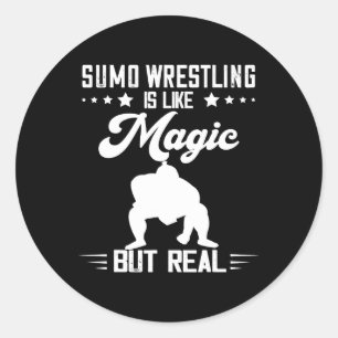 Sticker Rond Sumo Wrestler Magie, mais Real Japonais Wrestler S