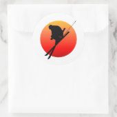 Sticker Rond Sun cool ski (Sac)