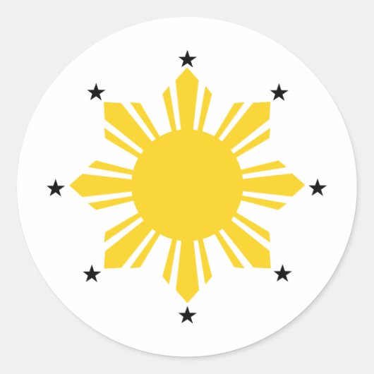 Sticker Rond Sun des Philippines | Soleil philippin | PI Sun (Devant)