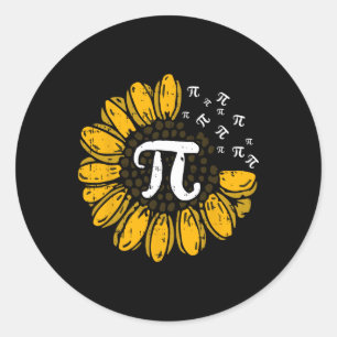Sticker Rond Sun-flower Pi Jour Cool Symboles de mathématiques 