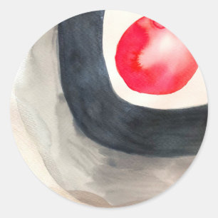 Sticker Rond Sun gris et noir art moderne abstrait