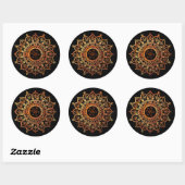 Sticker Rond Sun indien décoratif (Feuille)