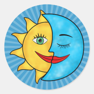 Sticker Rond Sun Moon