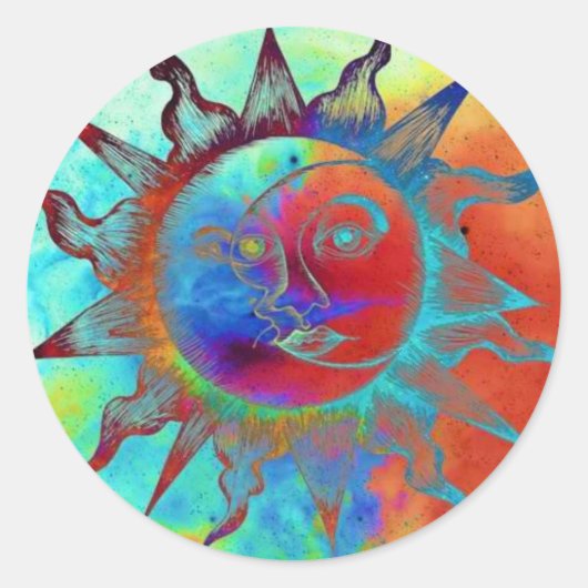 Sticker rond Sun & Moon (Devant)