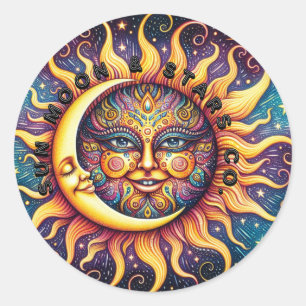 Sticker Rond Sun, Moon & Stars Co.