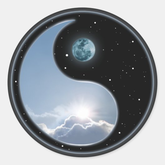 Sticker Rond Sun Moon Yin-Yang (Devant)