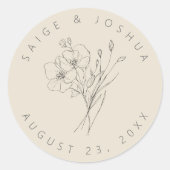 Sticker Rond Sun-Washed Garden Wedding ID1283 (Devant)