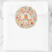 Sticker Rond Sunburst and Floral Pattern Litha (Sac)