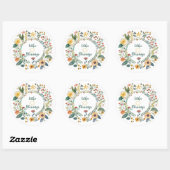 Sticker Rond Sunburst and Floral Pattern Litha (Feuille)