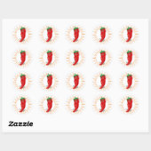 Sticker Rond Sunburst Red Hot Pepper Diva (Feuille)