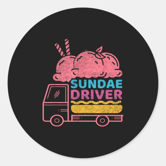 Sticker Rond Sundae Driver Weed Strain (Devant)