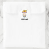 Sticker Rond Sundae Funny Sunday Glace Cream Pun (Sac)