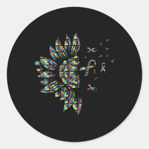 Sticker Rond Sunflower Autism Puzzle Pièce Ruban Cool Prix