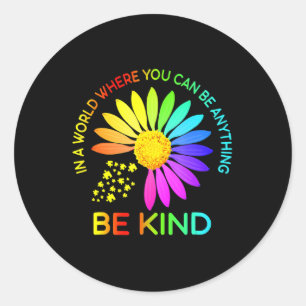 Sticker Rond Sunflower Be Kind Puzzle Support Sensibilisation s