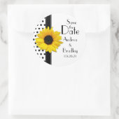 Sticker Rond Sunflower Black White Polka Point Enregistrer la d (Sac)