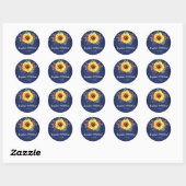 Sticker Rond Sunflower Bourgogne Rose Lumières Marine Mariage b (Feuille)