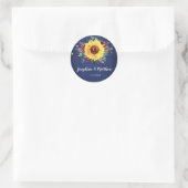 Sticker Rond Sunflower Bourgogne Rose Lumières Marine Mariage b (Sac)