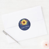 Sticker Rond Sunflower Bourgogne Rose Lumières Marine Mariage b (Enveloppe)
