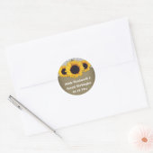Sticker Rond Sunflower Burlap et mariage dentelle Faveur (Enveloppe)