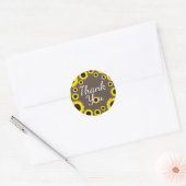 Sticker Rond Sunflower Country Graduation Merci gris Brown (Enveloppe)