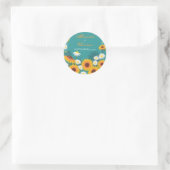 Sticker Rond Sunflower Daisy Enregistrer La Date Mariage Faire- (Sac)