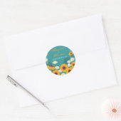 Sticker Rond Sunflower Daisy Enregistrer La Date Mariage Faire- (Enveloppe)