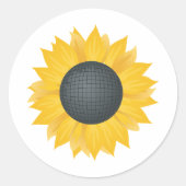 Sticker Rond Sunflower Disco Ball Retro Party Vibe (Devant)