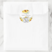 Sticker Rond Sunflower Elephant Baby shower d'été (Sac)