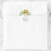 Sticker Rond Sunflower & Eucalyptus Boho Cross Baptism (Sac)