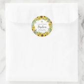 Sticker Rond Sunflower & Eucalyptus Boho Cross Baptism (Sac)