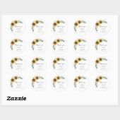 Sticker Rond Sunflower Eucalyptus Floral Mariage Favoriser (Feuille)