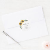 Sticker Rond Sunflower Eucalyptus Floral Mariage Favoriser (Enveloppe)