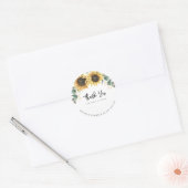 Sticker Rond Sunflower Eucalyptus Floral Merci d'affaires (Enveloppe)