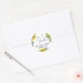 Sticker Rond Sunflower Eucalyptus Love & Thanks écriture manusc (Enveloppe)