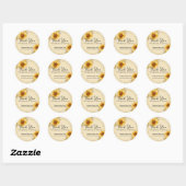 Sticker Rond Sunflower Faux Gold Parties scintillant Mariage d' (Feuille)