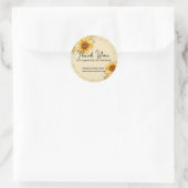 Sticker Rond Sunflower Faux Gold Parties scintillant Mariage d' (Sac)