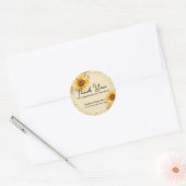 Sticker Rond Sunflower Faux Gold Parties scintillant Mariage d' (Enveloppe)