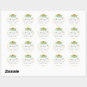 Sticker Rond Sunflower or parties scintillant merci mariage (Feuille)